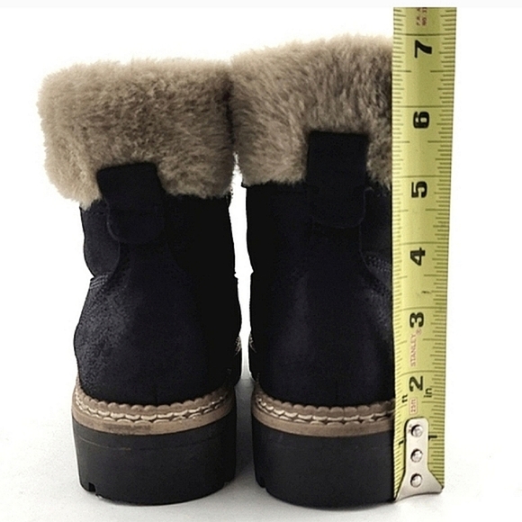 Steve Madden Astrixx Women's Ankle Boot Black Faux Fur Trim Side Zip Size EU 37 - Picture 15 of 15